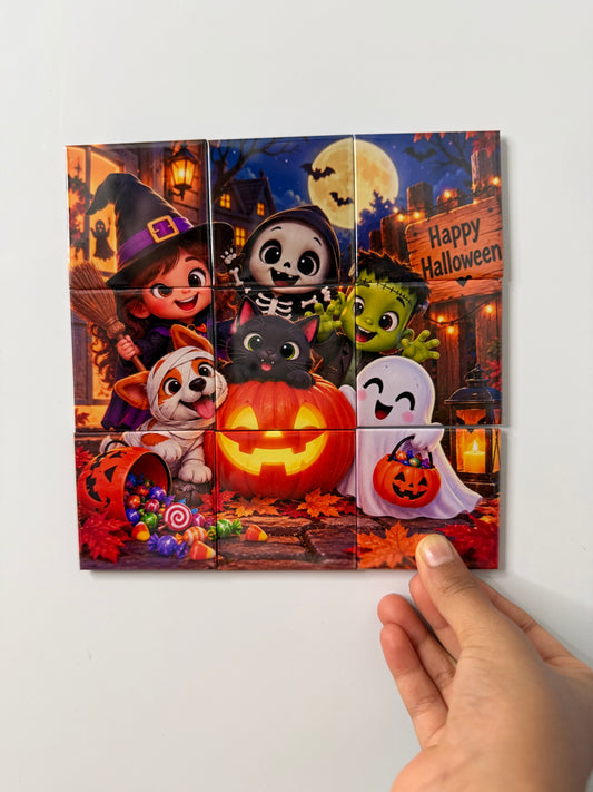 The Halloween Crew — 9-Piece Puzzle Magnet Set