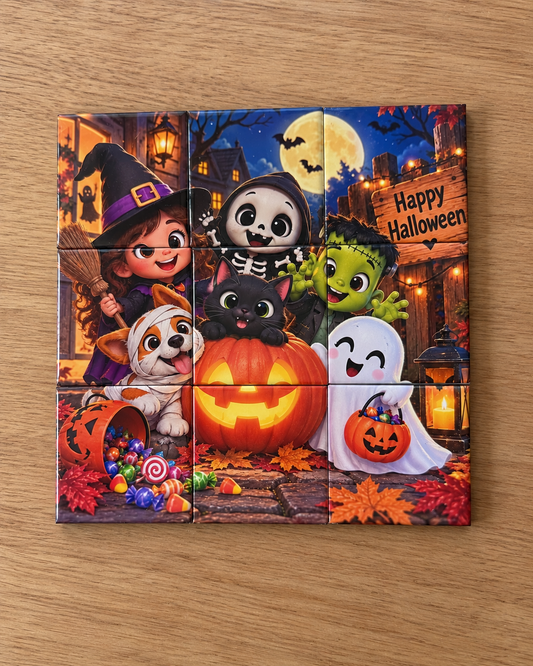 The Halloween Crew — 9-Piece Puzzle Magnet Set